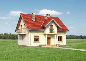 Левый фасад дома, Двухэтажный дом 12х11 - 154.6 м2