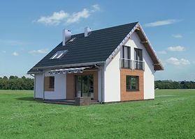 Задний фасад дома, Двухэтажный дом 12х11 - 134.4 м2
