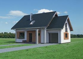 Левый фасад дома, Двухэтажный дом 12х11 - 134.4 м2