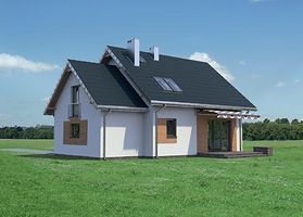 Правый фасад дома, Двухэтажный дом 12х11 - 134.4 м2