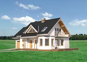 Правый фасад дома, Двухэтажный дом 14х9 - 154.8 м2