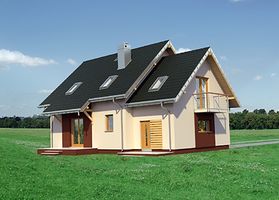 Правый фасад дома, Двухэтажный дом 13х11 - 144.7 м2