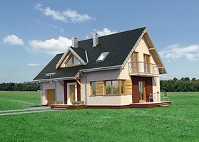 Передний фасад дома, Двухэтажный дом 13х11 - 144.7 м2