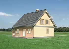 Левый фасад дома, Двухэтажный дом 14х9 - 153.6 м2