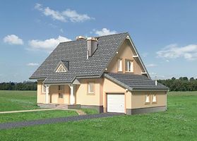 Правый фасад дома, Двухэтажный дом 14х9 - 153.6 м2