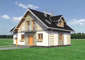 Правый фасад дома, Двухэтажный дом 13х10 - 173.7 м2