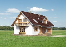 Левый фасад дома, Двухэтажный дом 13х11 - 168.5 м2
