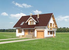 Передний фасад дома, Двухэтажный дом 13х11 - 168.5 м2