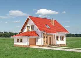 Передний фасад дома, Двухэтажный дом 14х9 - 177.2 м2