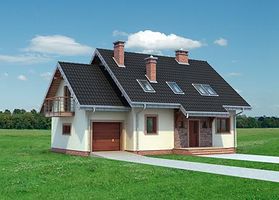 Левый фасад дома, Двухэтажный дом 14х10 - 163.1 м2