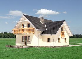 Левый фасад дома, Двухэтажный дом 12х10 - 176 м2