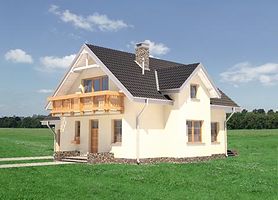 Правый фасад дома, Двухэтажный дом 12х10 - 176 м2