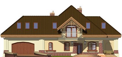 Передний фасад дома, Двухэтажный дом 20х13 - 276.5 м2