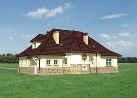 Правый фасад дома, Двухэтажный дом 18х12 - 199.1 м2