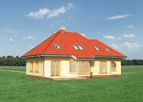 Задний фасад дома, Двухэтажный дом 16х11 - 159.6 м2