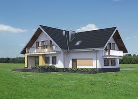 Левый фасад дома, Двухэтажный дом 17х14 - 211.8 м2