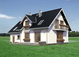 Задний фасад дома, Двухэтажный дом 16х9 - 191.1 м2