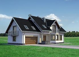 Левый фасад дома, Двухэтажный дом 18х11 - 219.9 м2