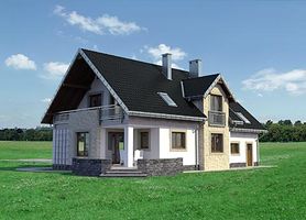 Правый фасад дома, Двухэтажный дом 18х11 - 219.9 м2