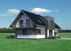 Левый фасад дома, Двухэтажный дом 15х11 - 199.5 м2