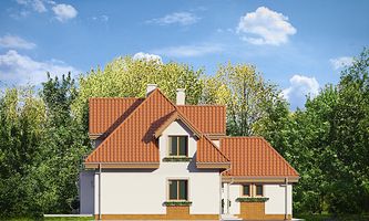Правый фасад дома, Двухэтажный дом 12х15 - 155.95 м2