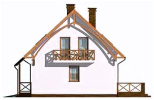 Правый фасад дома, Двухэтажный дом 8х13 - 152.39 м2