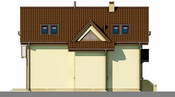 Левый фасад дома, Двухэтажный дом 12х11 - 118.69 м2