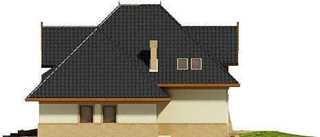 Левый фасад дома, Двухэтажный дом 14х13 - 181.45 м2