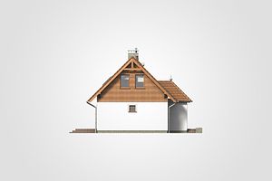 Левый фасад дома, Двухэтажный дом 8х8 - 57 м2