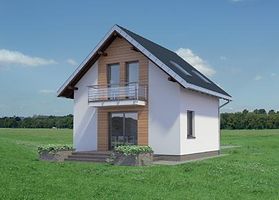 Задний фасад дома, Двухэтажный дом 8х7 - 68.5 м2