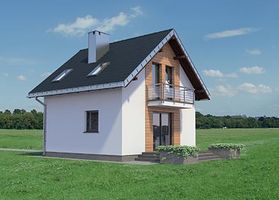 Правый фасад дома, Двухэтажный дом 8х7 - 68.5 м2