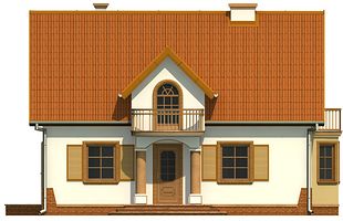 Передний фасад дома, Двухэтажный дом 12х8 - 122.93 м2