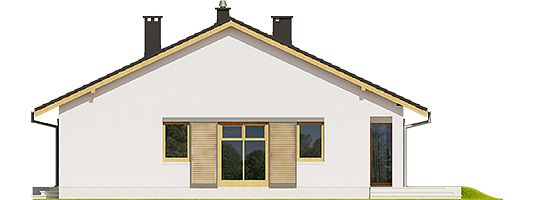 Правый фасад дома, Одноэтажный дом 11х13 - 103.06 м2