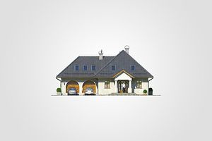 Передний фасад дома, Двухэтажный дом 16х11 - 175 м2