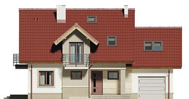 Передний фасад дома, Двухэтажный дом 13х11 - 160.65 м2