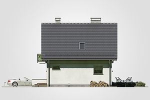 Правый фасад дома, Двухэтажный дом 9х8 - 98.9 м2