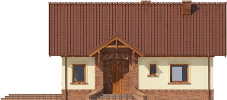Передний фасад дома, Двухэтажный дом 12х10 - 132.76 м2