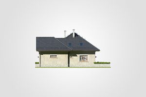 Правый фасад дома, Двухэтажный дом 12х15 - 147.2 м2
