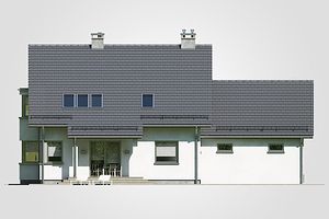 Задний фасад дома, Двухэтажный дом 18х12 - 191.55 м2