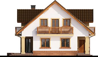 Левый фасад дома, Двухэтажный дом 15х11 - 205.21 м2