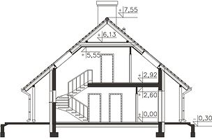Вертикальный разрез дома, Двухэтажный дом 11х12 - 126.65 м2