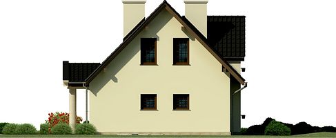 Правый фасад дома, Двухэтажный дом 11х9 - 102.4 м2