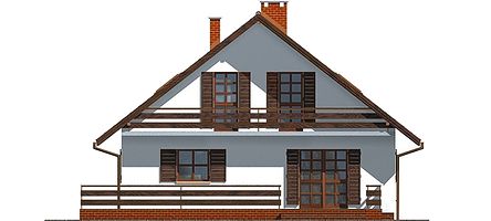 Задний фасад дома, Двухэтажный дом 10х10 - 122.6 м2