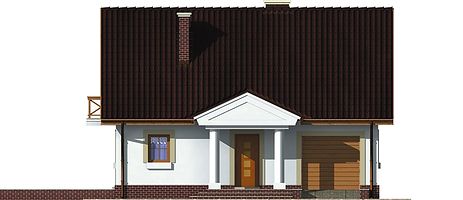Передний фасад дома, Двухэтажный дом 11х9 - 121.9 м2