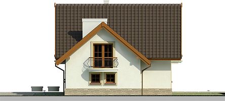 Правый фасад дома, Двухэтажный дом 14х10 - 161.1 м2