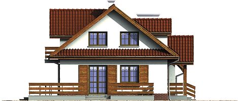 Левый фасад дома, Двухэтажный дом 15х9 - 155.16 м2