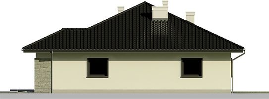 Правый фасад дома, Одноэтажный дом 15х15 - 162.7 м2