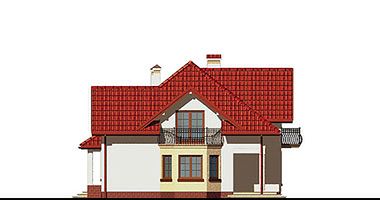 Правый фасад дома, Двухэтажный дом 17х12 - 243.2 м2