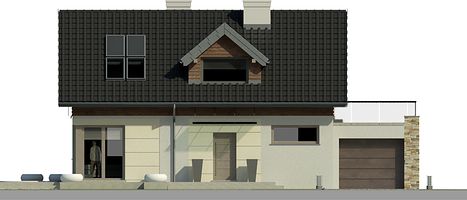 Передний фасад дома, Двухэтажный дом 14х8 - 139.97 м2