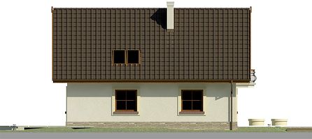 Левый фасад дома, Двухэтажный дом 11х11 - 135.74 м2